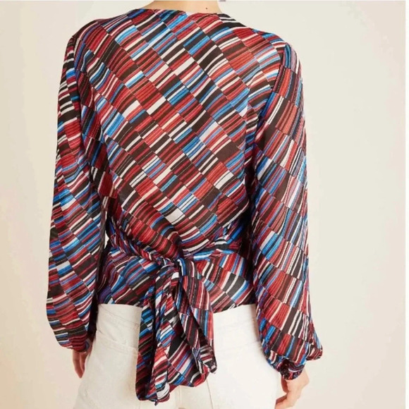 Anthropologie Conditions Apply Laurie Deco Wrap Blouse NWT XS - Picture 3 of 12